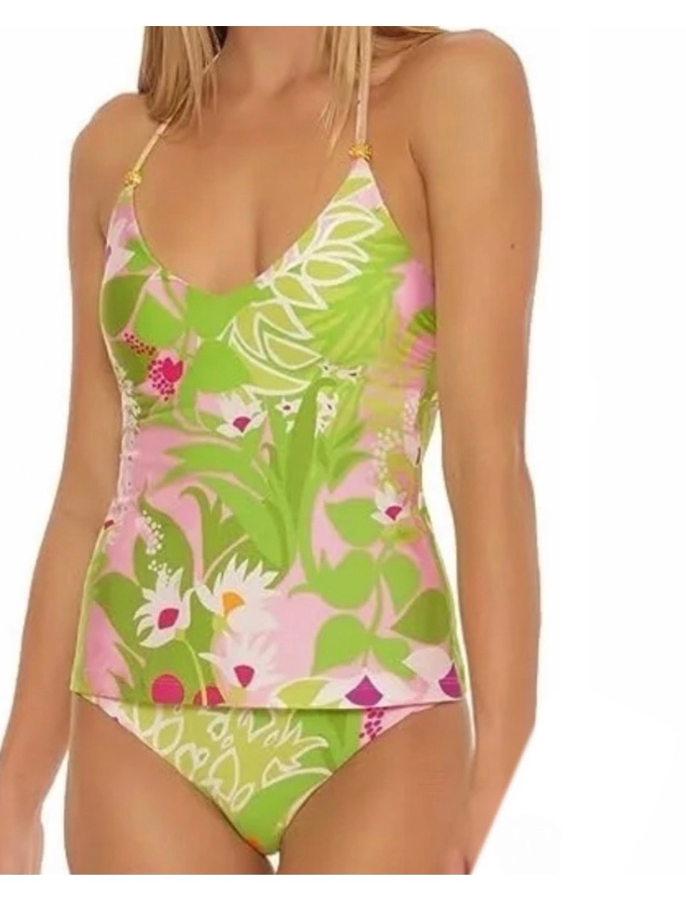 TRINA TURK Swimsuit Set LA PALMA Tankini + Hipster sz 10